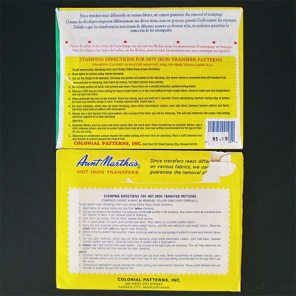 Aunt Marthas 2 Pillow Slips Transfer Patterns Sealed Florals, Southern Belle #4