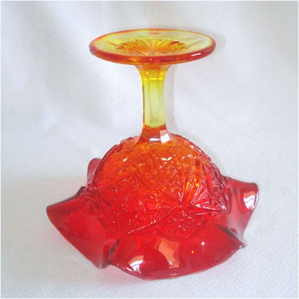 Viking Amberina Yesteryear Large Compote Clearance #3