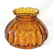 Amber Melon Rib Glass Lamp Shade 7 Inch Fitter