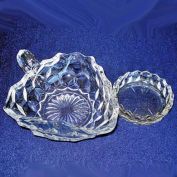 Fostoria American Nappy Bowl Plus Coaster Clearance