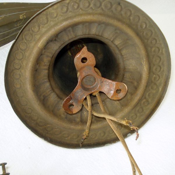 Antique Brass, Composition Hanging 4 Bulb Light Fixture For Parts #3