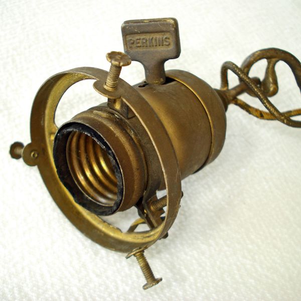 Antique Brass, Composition Hanging 4 Bulb Light Fixture For Parts #4