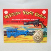 Western Stagecoach Antimony Toy Play Set Mint on Card Clearance