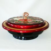 Asian Laquerware Revolving Lazy Susan Server