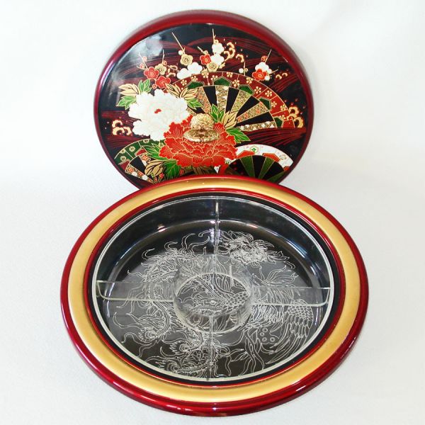 Asian Laquerware Revolving Lazy Susan Server #2