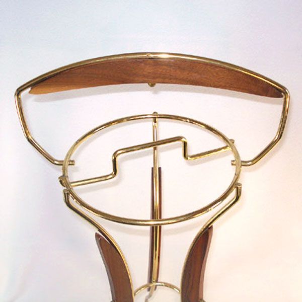 Retro 1960s Brass and Wood Smoking Stand #2