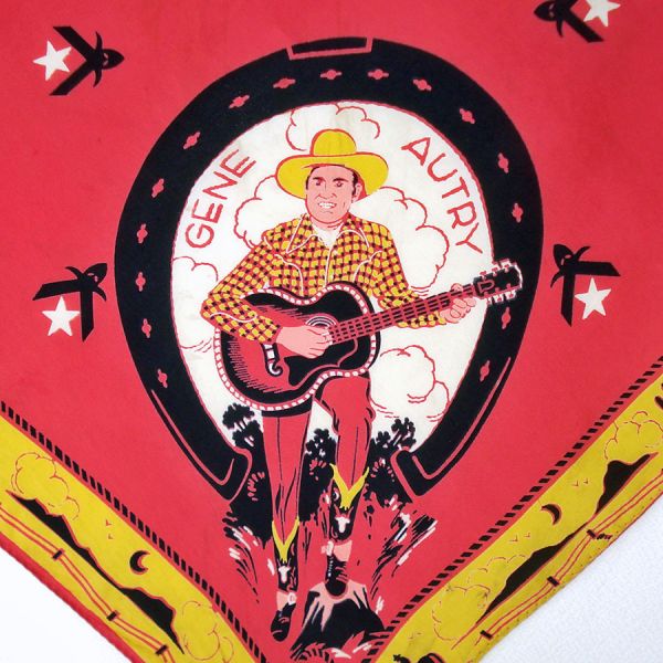 Gene Autry Singing Cowboy Circa 1940 Rayon Scarf #2