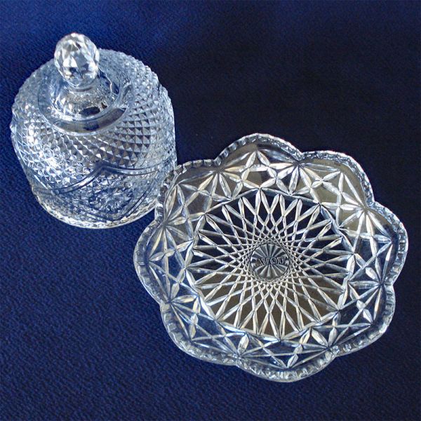 Avon by Fostoria Round Glass Butter Dish Clearance #2