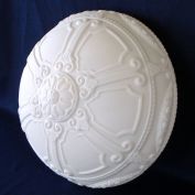 Embossed Milk Glass Inverted Dome Antique Light Shade 14 Inch