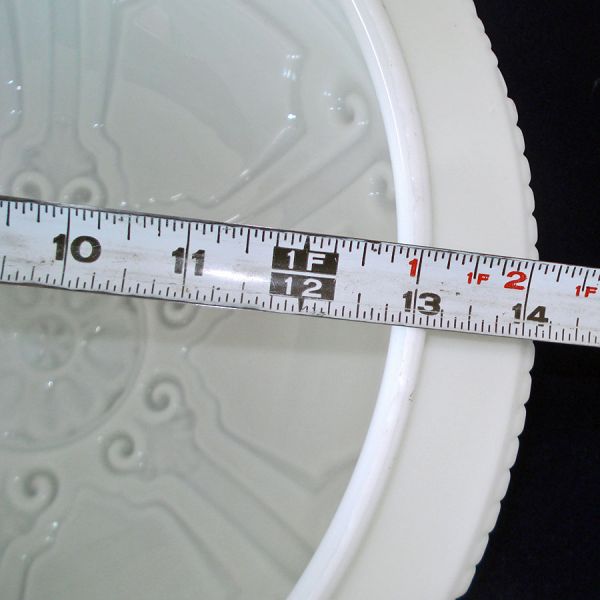 Embossed Milk Glass Inverted Dome Antique Light Shade 14 Inch #6