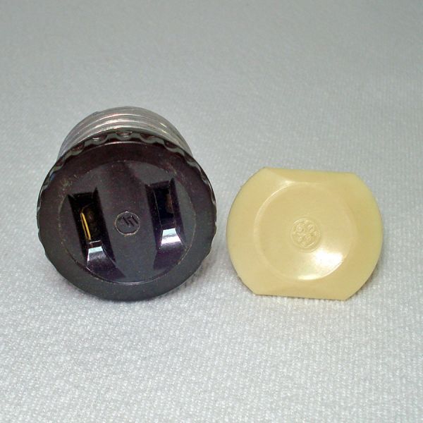 Bakelite Outlet Adaptor Plugs for Christmas Lights, Lamps Clearance #4