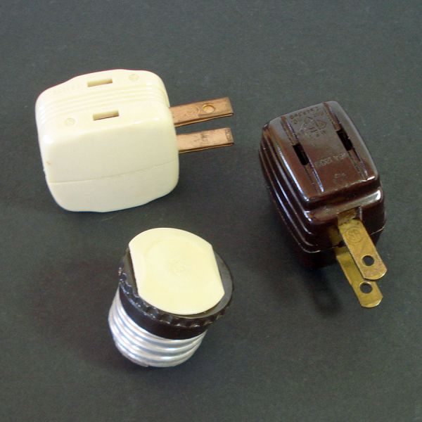 Bakelite Outlet Adaptor Plugs for Christmas Lights, Lamps #5