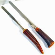 Bakelite Knife And Sharpening Steel Faux Antler Stag Horn
