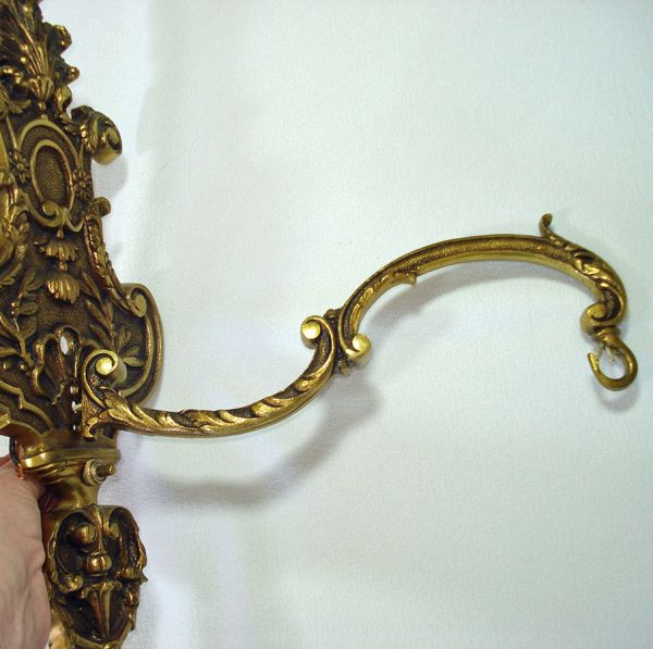 Ornate Cast Metal Wall Bracket for Hanging Lamp 30 Inches #2