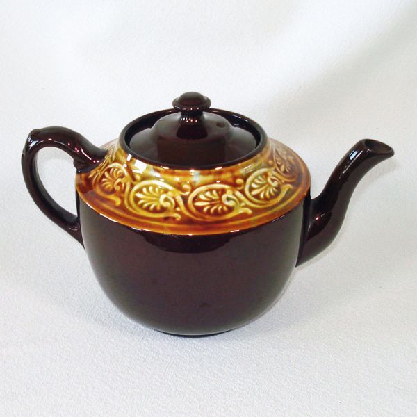 England Brown Betty Teapot Embossed Drip Glaze Clearance #2