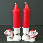 Christmas Mice Bone China Candlesticks Clearance