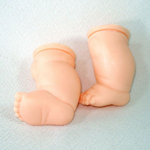 Pair Baby Doll Soft Plastic Legs for Doll Making Crafts #2