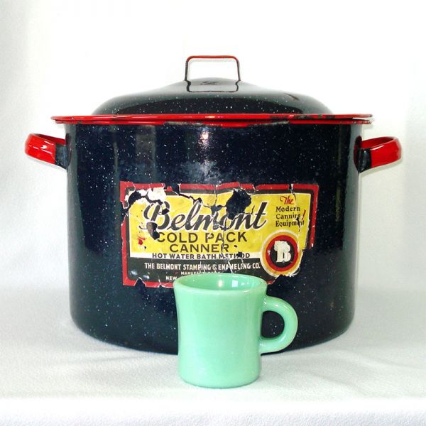 Belmont 1940s Enamel Graniteware Canning Kettle #5