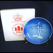 Bing Grondahl 1974 Village Swans Christmas Plate With Box Clearance