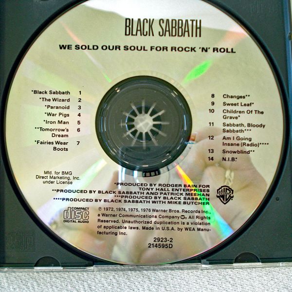 Black Sabbath We Sold Our Soul For Rock and Roll CD #3