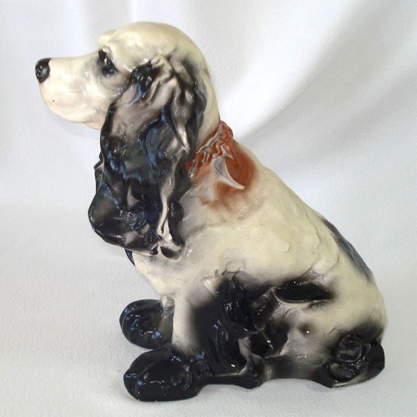 Chalkware Black Cocker Spaniel Dog Large Bank Figure #2