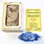 Blue Glittered Fish Boxed Inge Glass Christmas Ornament