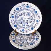 Blue Fjord Wood & Sons England 4 Dinner Plates