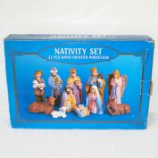 Hand Painted Porcelain Christmas Nativity Figures Set