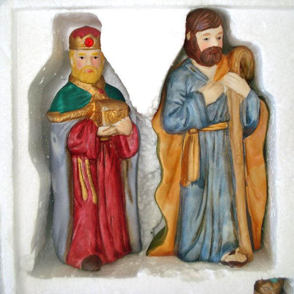 Hand Painted Porcelain Christmas Nativity Figures Set #3