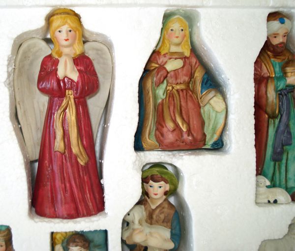 Hand Painted Porcelain Christmas Nativity Figures Set #4