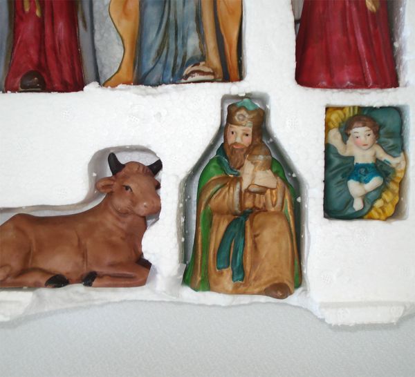 Hand Painted Porcelain Christmas Nativity Figures Set #6
