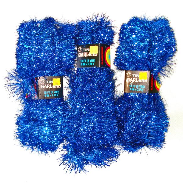 National Tinsel 3 Packs Blue Christmas Tinsel Garland Clearance