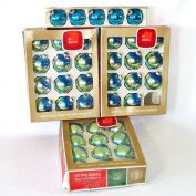 3 Boxes Shiny Brite Blue Ombre Christmas Ornaments