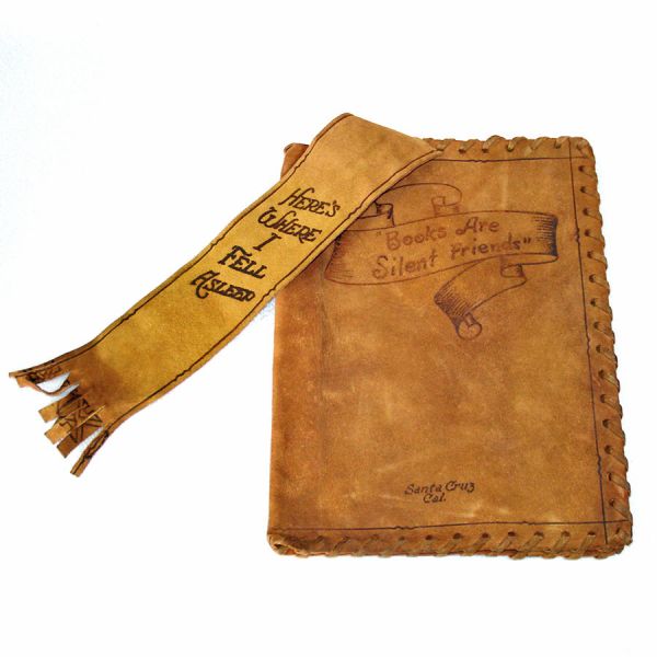 Antique Santa Cruz Souvenir Suede Leather Book Cover