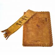 Antique Santa Cruz Souvenir Suede Leather Book Cover Clearance