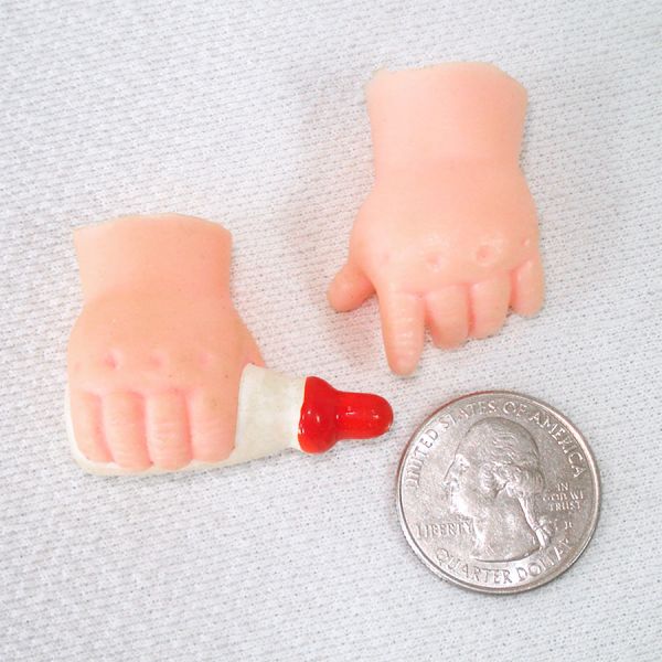 Soft Plastic Baby Doll Hands With Bottle for Doll Crafting #2