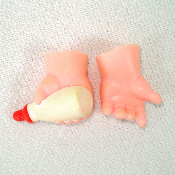 Soft Plastic Baby Doll Hands With Bottle for Doll Crafting #3