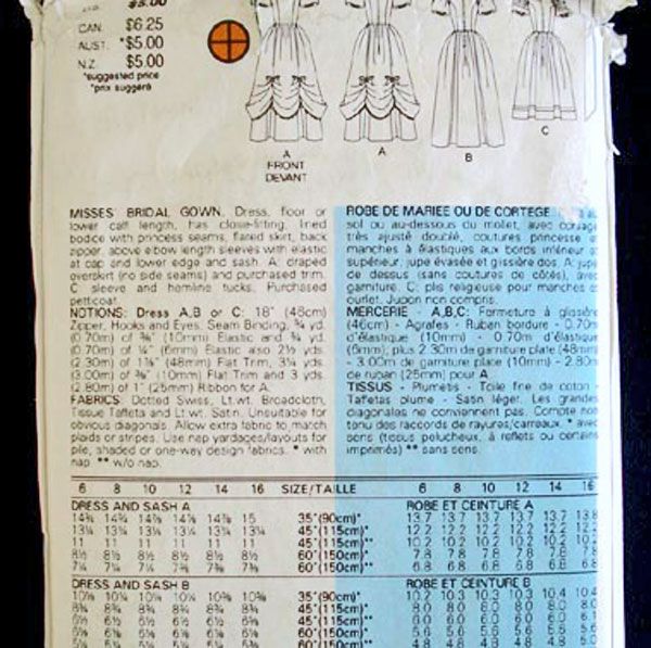 Butterick 1985 Wedding Bridesmaid Dress Sewing Pattern Uncut Size 8 #2