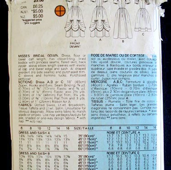 Butterick 1985 Wedding Bridesmaid Dress Sewing Pattern Uncut Size 8 Clearance #2