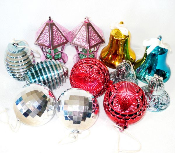 Box 1950s Bradford Plastic Christmas Ornaments With Tree Top Clearance #6