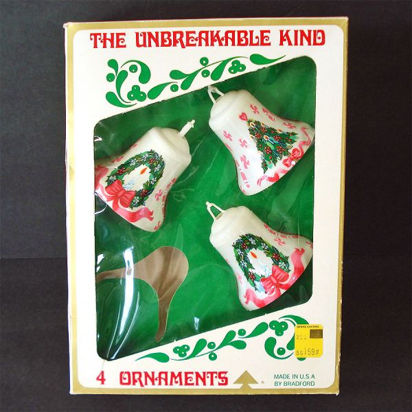 Box 3 Bradford Christmas Bell Plastic Ornaments Clearance