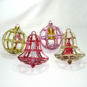 Bradford Plastic 3D Windowpane Cage Christmas Ornaments Clearance