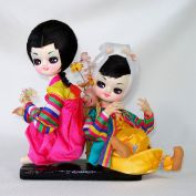 Bradley Big Eyes Asian Boudoir Dresser Dolls