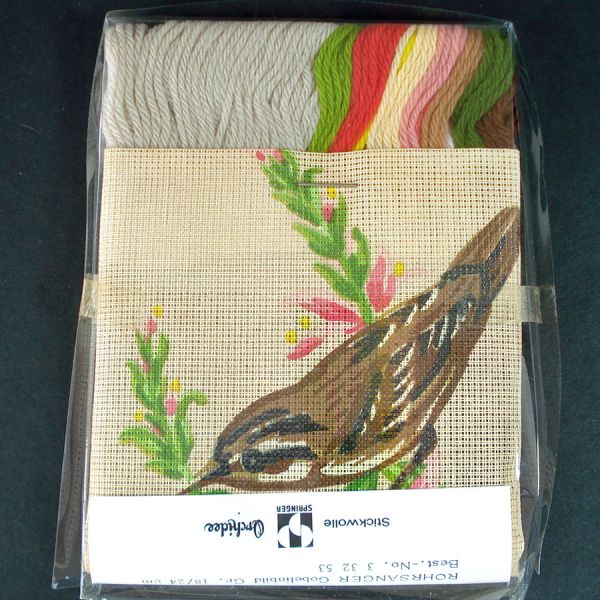 Pair Birds German Needlepoint Kits 1960s Clearance #5