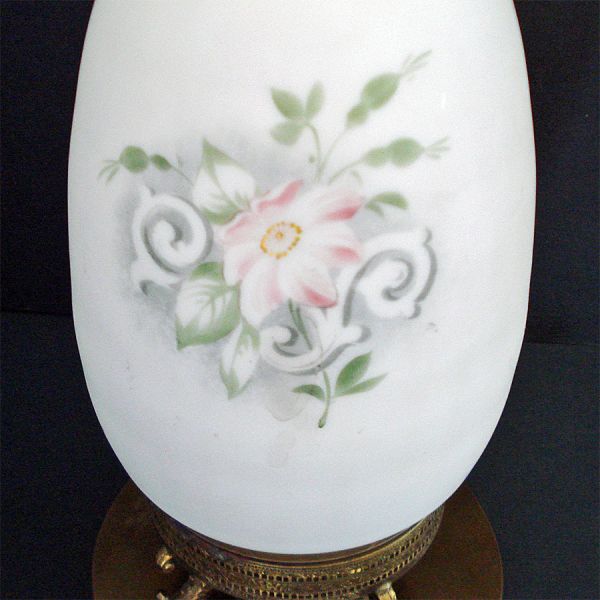 Bristol Glass Table Lamp Provincial Couple Portrait Scene #5
