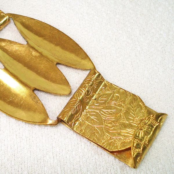 Etched Brass Ladies Metal Boho Belt 27 Inches Clearance #4