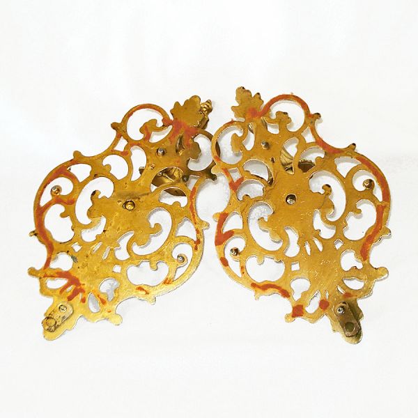 Ornate Cast Brass Candle Sconces #3