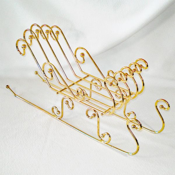 Mid Century Large Brass Santa's Sleigh Christmas Display