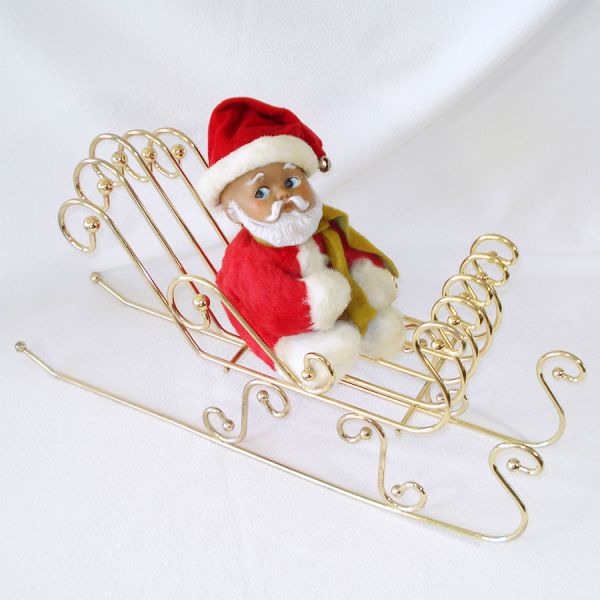 Mid Century Large Brass Santa's Sleigh Christmas Display #3