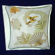 Bucilla Fan Crewel Embroidery Pillow Kit 1970s Clearance